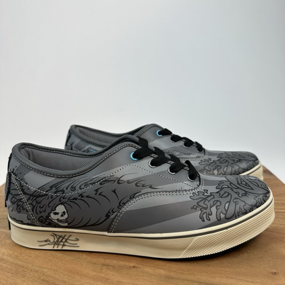 New Mens Wes Humpston Bulldogs Art‎ Tribal Wave Skateboarding Shoes Sz 8.5M